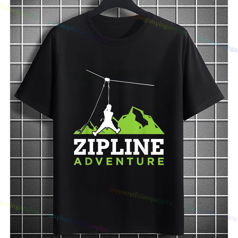 Outdoor Adventure Ziplines & Waterfall - Koszulka z grafiką zjeżdżania na linie