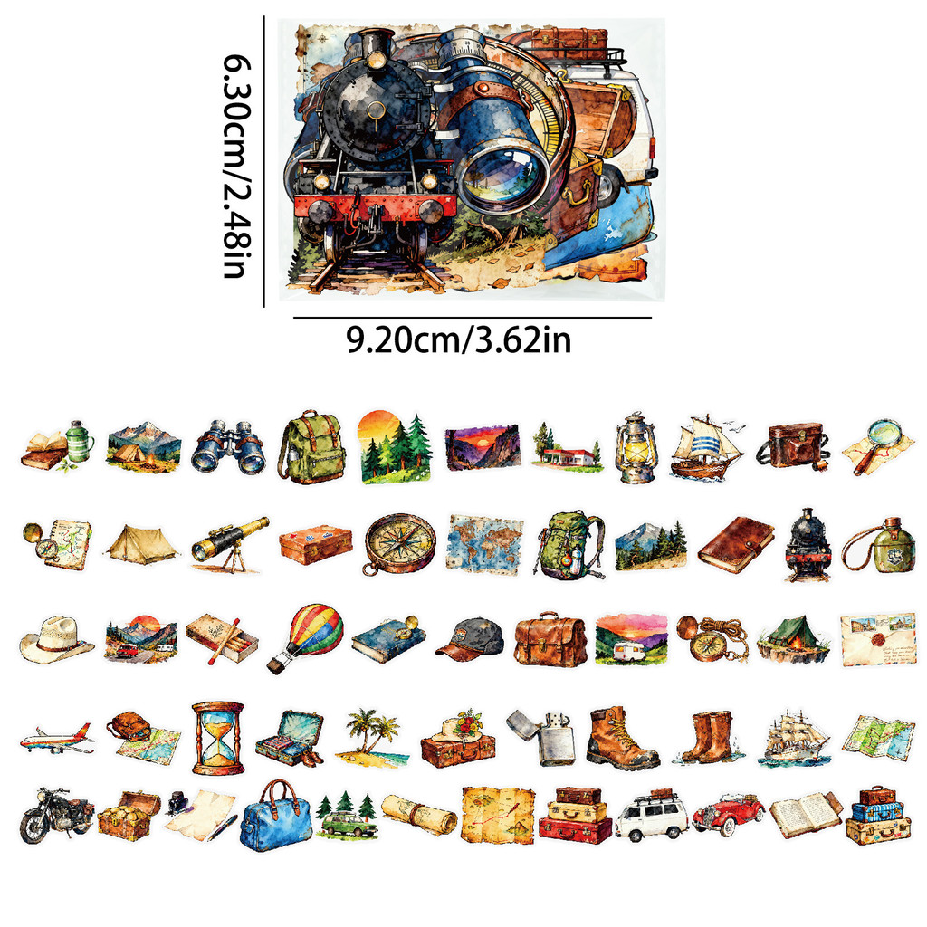 56 szt. Naklejek PET na podróż – Outdoor Adventure Store recenzja i cena