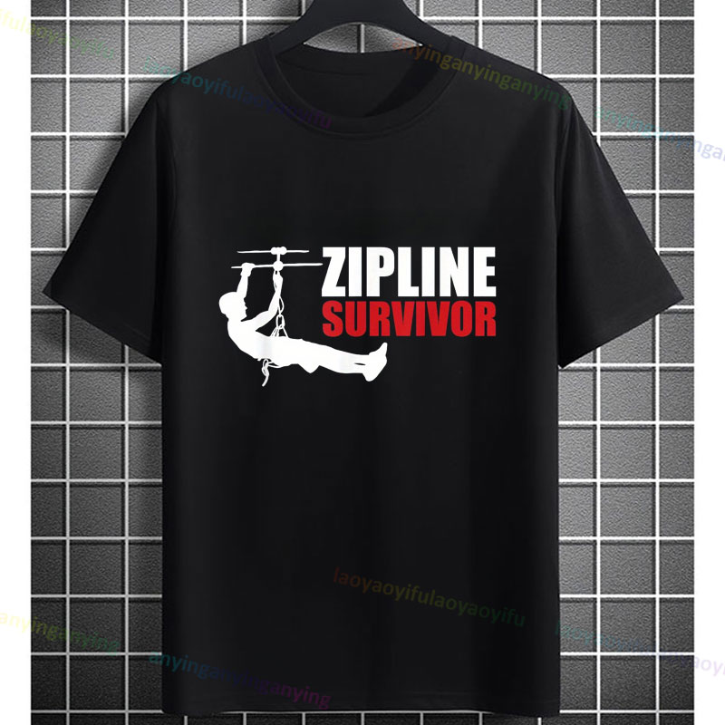 Śmieszna koszulka z grafiką: P – Outdoor Adventure Ziplines & Waterfall recenzja i cena
