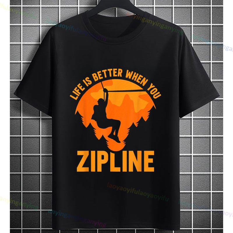 Śmieszna koszulka z grafiką: P – Outdoor Adventure Ziplines & Waterfall recenzja i cena